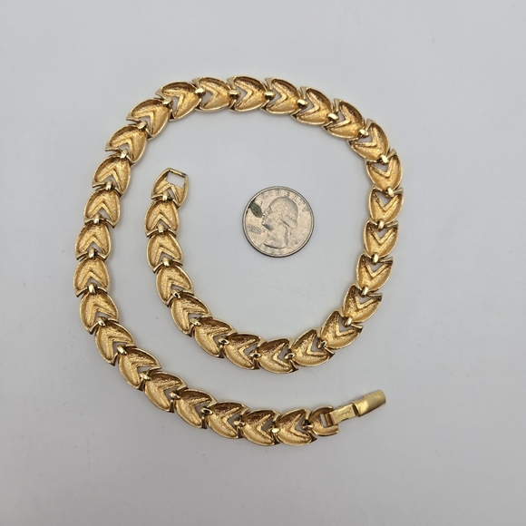 Krementz Goldtone Choker Collar Necklace Mogul Mobwife Vintage 17" Classic 80s - Picture 3 of 5